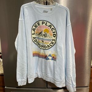 Light Blue Graphics Sweater